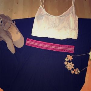 Navy Blue Maxi Skirt